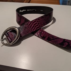 Black and Purple Leather Belt (Snakeskin embossed)